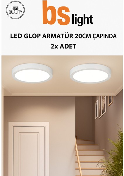 2X18W Beyaz LED Panel Sıva Üstü Armatür, Tavan Lambası, Aplik, Banyo, Balkon, Koridor