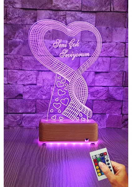 3D Kalp Tasarımlı LED Gece Masa Lambası, Şık ve Işıltılı Dekor Parçası fiyatları