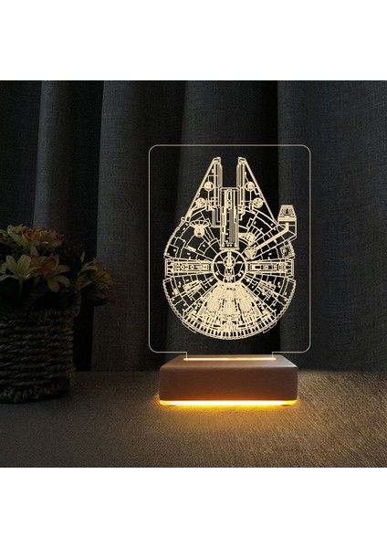 Siyah 3D Gemi Çocuk Odası Gece Lambası, Şık ve Eğlenceli Doğum Günü Hediyesi