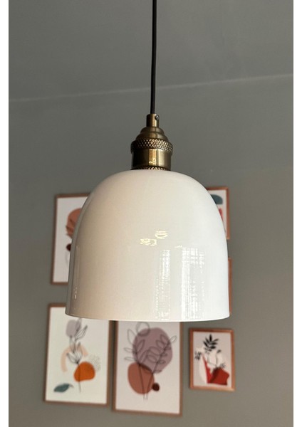 Şık Beyaz Eskitme Lale Sarkıt Avize, Salon ve Mutfak Için Zarif Aydınlatma