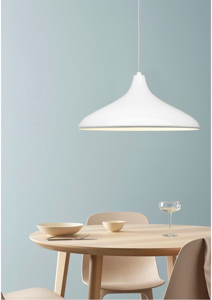 Büyük Boy Metal Sarkıt, Endüstriyel Tasarım, Beyaz, Modern ve Şık Aydınlatma Parçası fiyatları