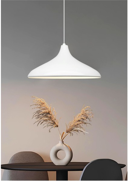 Büyük Boy Metal Sarkıt, Endüstriyel Tasarım, Beyaz, Modern ve Şık Aydınlatma Parçası modelleri