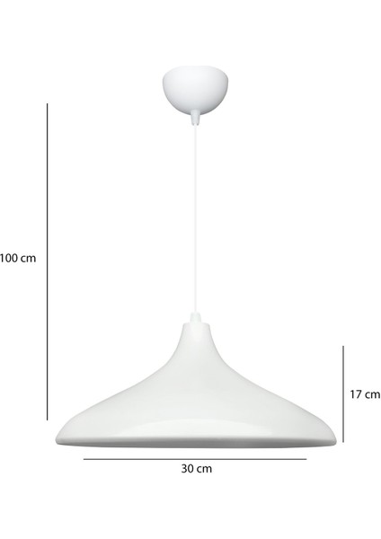 Büyük Boy Metal Sarkıt, Endüstriyel Tasarım, Beyaz, Modern ve Şık Aydınlatma Parçası indirimleri