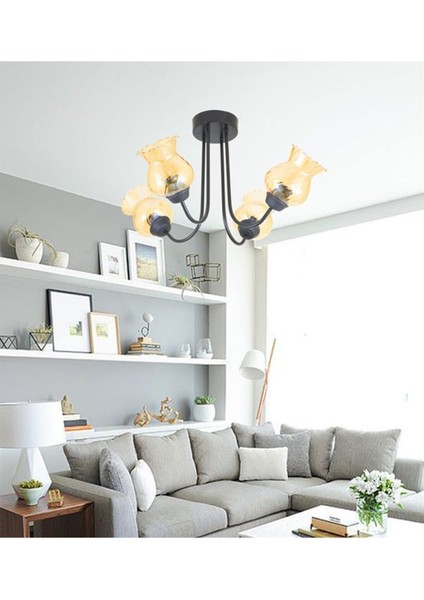 Kıvrımlı Modern Siyah Avize, Özel Tasarım, Şık ve Zarif Aydınlatma Seçeneği