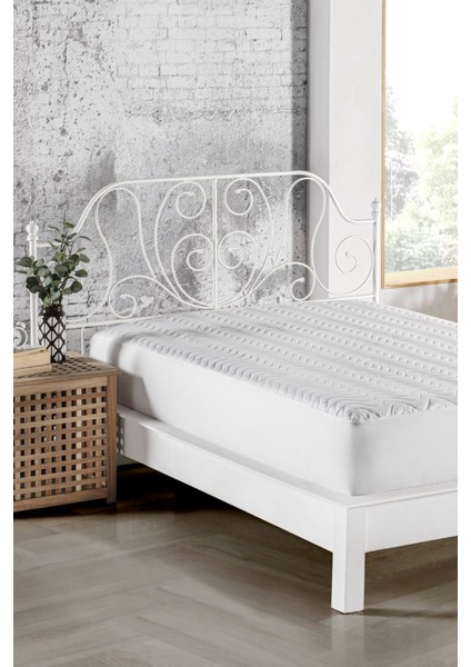 Yatak Koruyucu, Pamuklu, Lastikli, Kapitone, Sıvı Geçirmez, Konforlu, Beyaz fiyatları