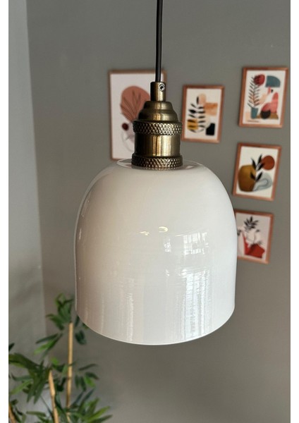 Şık Beyaz Eskitme Lale Sarkıt Avize, Salon ve Mutfak Için Zarif Aydınlatma