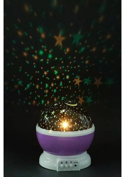 Renkli Ay Yıldızlı Dönen Gece Lambası, Gökyüzü Temalı Tavan Aydınlatması fiyatları