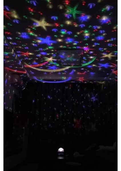 Renkli Ay Yıldızlı Dönen Gece Lambası, Gökyüzü Temalı Tavan Aydınlatması modelleri