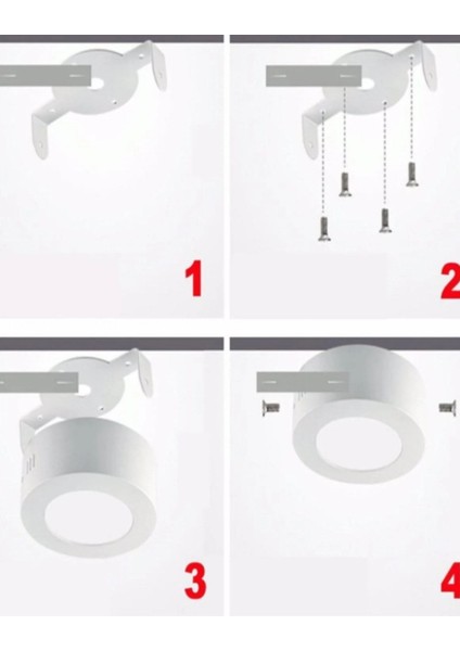 Modern Yuvarlak LED Panel Spot Lamba, 3200K Sıcak Sarı Işık, Şık ve Enerji Tasarruflu