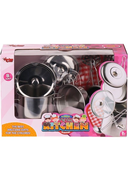 1818-3 Çelik Tencere Tava Seti 8 Parça -Vardem Oyuncak