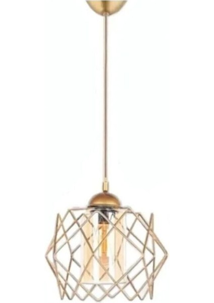 Camlı Eskitme Kare Tekli Avize, Şık ve Modern Dekorasyon Için Ideal Seçim