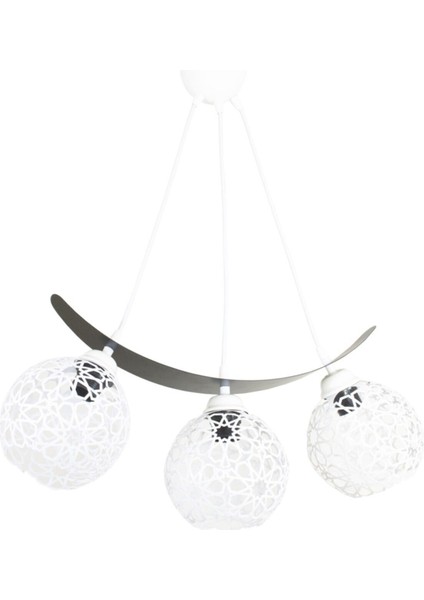 Şık Üçlü Selçuklu Motifli Kayık Tarz Sarkıt Avize, Modern ve Estetik Aydınlatma.