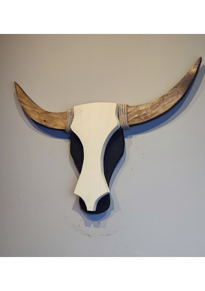 Siyah Ahşap Boğa Kafası Dekoratif Sanat Eseri fiyatları
