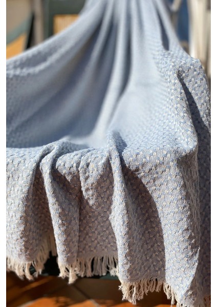 Bebe Mavisi %100 Pamuk Koltuk Örtüsü 175X215 Cm, Şal, Yumuşak ve Şık Tasarım modelleri