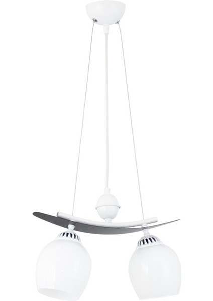 Modern Metal Camlı Kayık Sarkıt Avize, Şık ve Zarif Tasarım, Beyaz Renk Seçeneği