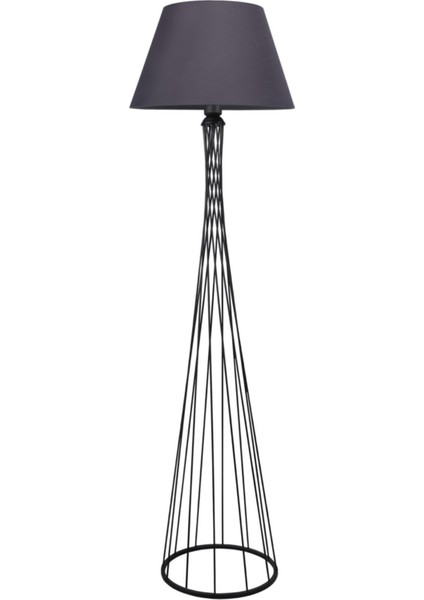 Antrasit Konik Başlıklı Şık Metal Lambader, Modern ve Şık Tasarım fiyatları
