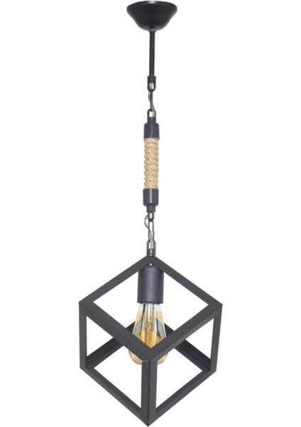 Rustik Retro Metal Siyah Sarkıt Avize, Şık ve Modern Aydınlatma Parçası