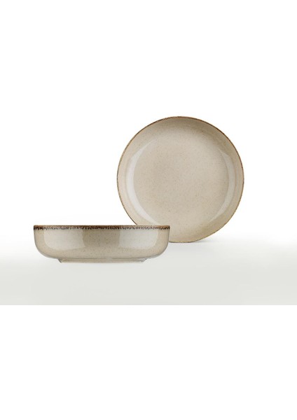 2'li 20 cm Çukur Tabak Tarçın Renkli, Şık ve Kullanışlı Set fiyatları