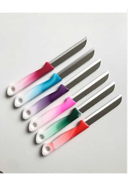 Renkli Ebruli Tırtıklı Meyve Sebze Bıçakları, 6'lı Set fiyatları