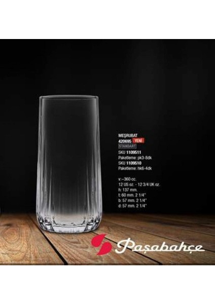 Altı Parça Uzun Meşrubat Bardağı, 360 Cc, Şık ve Kullanışlı Set indirimleri