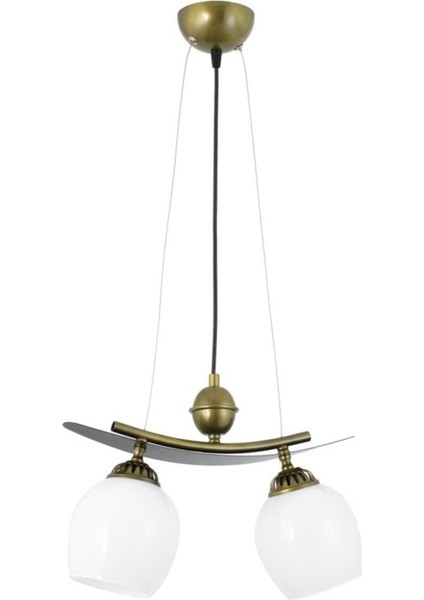 Modern Tarz Kayık Model Metal Camlı Sarkıt Avize - Beyaz, Şık ve Şık Aydınlatma