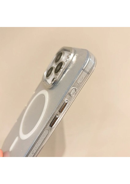 Apple iPhone 14 Uyumlu Kılıf Zebana Glow Taşlı Silikon Kılıf (Kablosuz Şarj) Lila fırsatları