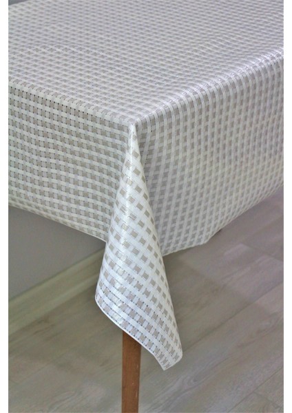 Şeffaf Pvc Kaplama Masa Örtüsü, Hasır Detaylı, Kolay Temizlenir ve Şık Tasarım