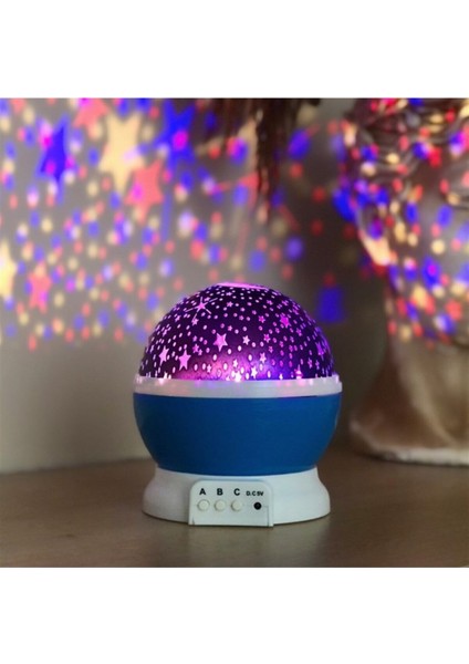 Renkli ve Dönen Star Master Projeksiyon Gece Lambası, Mavi Renkli ve Büyüleyici Işık Efekti modelleri