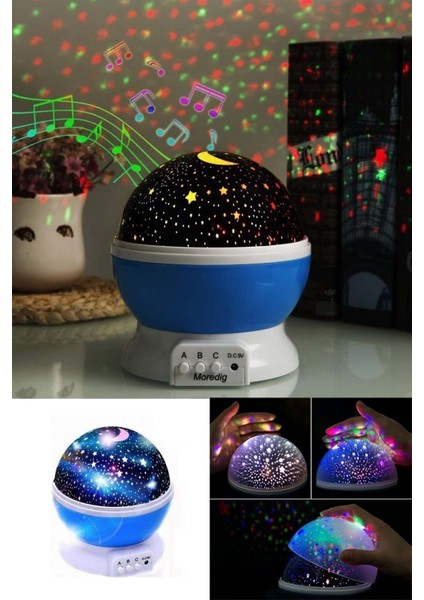 Renkli ve Dönen Star Master Projeksiyon Gece Lambası, Mavi Renkli ve Büyüleyici Işık Efekti fırsatları