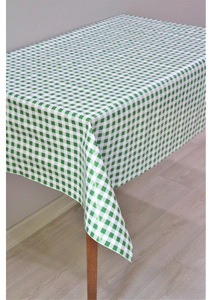 Yeşil Mini Pötikare Astarlı Silinebilir Masa Örtüsü