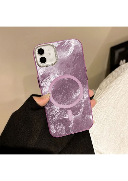 Apple iPhone 11 Uyumlu Kılıf Zebana Glow Taşlı Silikon Kılıf (Kablosuz Şarj) Lila fiyatları