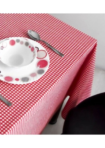 Kırmızı Beyaz Pötikare Masa Örtüsü 160X160 Cm, Şık ve Kullanışlı Seçenek.