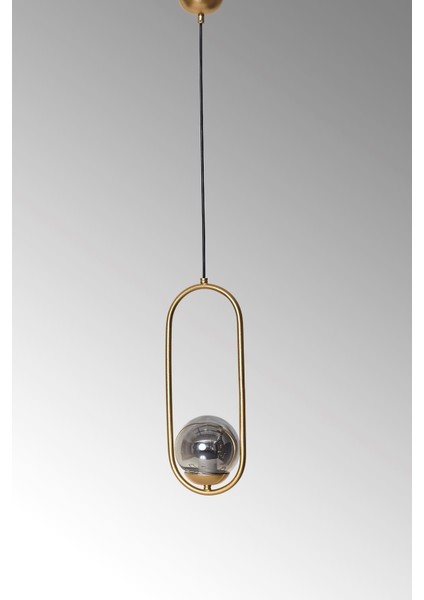 Şık Sarı Metal ve Füme Camlı Lüx Sarkıt Avize, Modern ve Zarif Tasarım modelleri