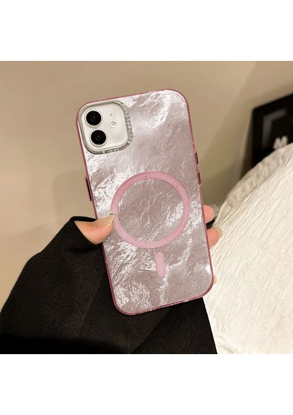 Apple iPhone 12 Uyumlu Kılıf Zebana Glow Taşlı Silikon Kılıf (Kablosuz Şarj) Rose Gold fiyatları