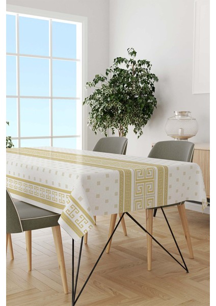 Yıkanabilir Silinebilir Beyaz Masa Örtüsü, Leke Tutmaz, Kumaş Görünümlü, Hijyenik