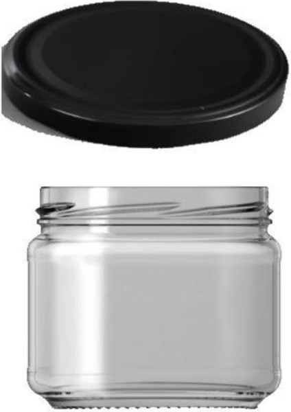 10 Adet 300 cc Siyah Kapaklı Cam Kavanoz Seti, Şık ve Kullanışlı Saklama Çözümleri