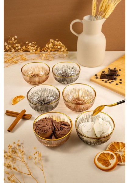 6'lı Metalik Kase Seti 10 Cm, Şık ve Modern Tasarım