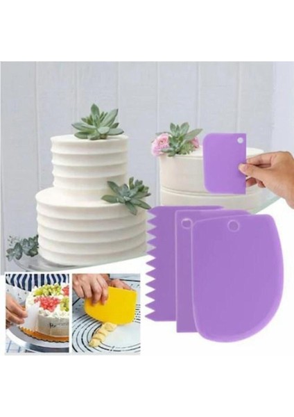 3’lü Set Plastik Hamur Kazıyıcı ve Kesici, Şanti Tarağı ile Kolay Kullanım fiyatları