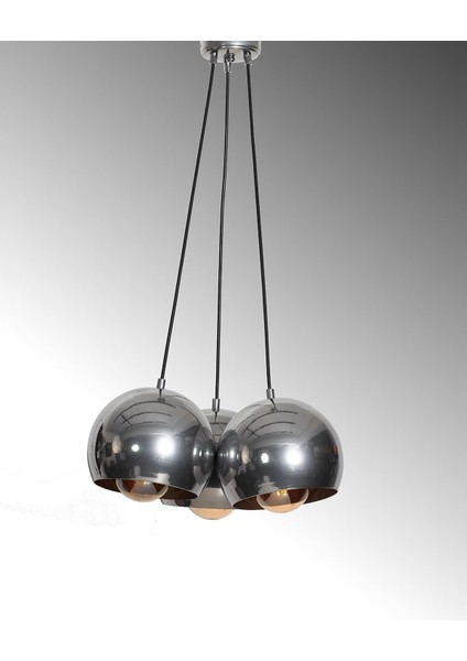 Şık 3'lü Krom Metal Sarkıt Avize, Modern ve Zarif Tasarım ile Aydınlatma Sağlar. modelleri