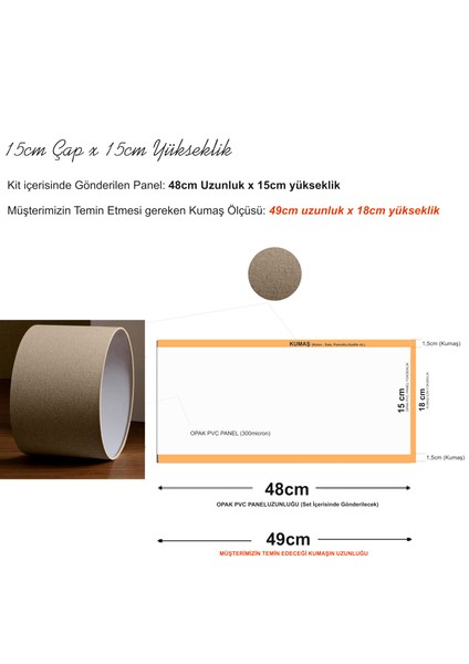 2'li Dıy Abajur & Aplik Başlığı Yapım Seti – 15 cm Silindir Şapka | Gold Ayna Efektli Yapışkanlı Sert Pvc Panel + E27 Uyumlu Halka | Kumaş/duvar Kağıdıyla Kişiselleştirilebilir, Kolay Montaj indirimleri