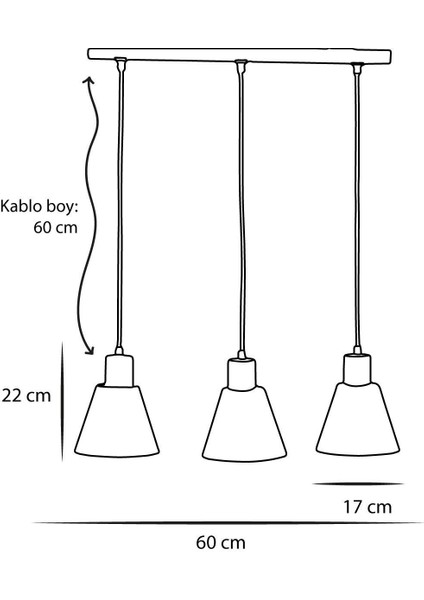 3'lü Sarı-Siyah Metal Gövde Şık Avize, Modern Tasarım fırsatları