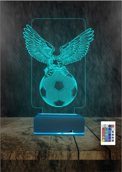 3D Gece Lambası, Beşiktaşlılara Özel Kartal ve Futbol Topu Tasarımı fırsatları