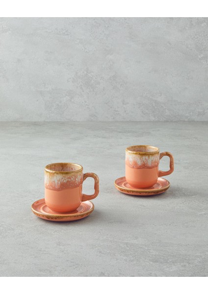 Turuncu 150 ml Kahve Fincan Takımı, Şık ve Kullanışlı Set