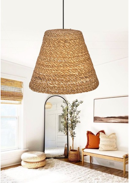 Bej Natural Hasır Sarkıt, Şık ve Sıcak Aydınlatma, No:4