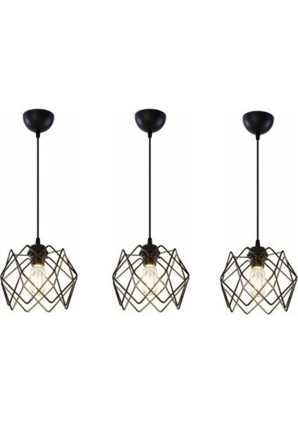 Şık 3'lü Kare Tel Avize, Modern ve Zarif Aydınlatma Seçeneği fiyatları