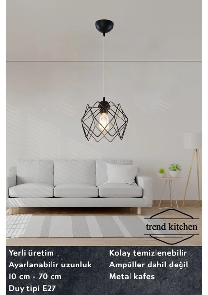 Şık 3'lü Kare Tel Avize, Modern ve Zarif Aydınlatma Seçeneği modelleri