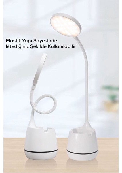 3 Renkli Şarjlı 24 LED Masa Lambası, Ayarlanabilir Parlaklık ve Tonu modelleri