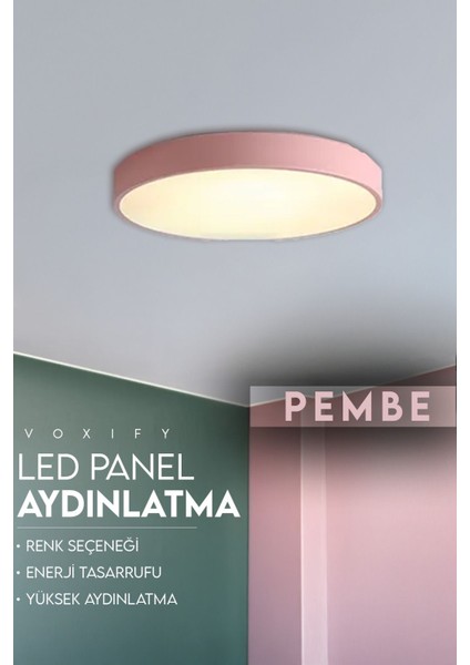 Büyük Boy Pembe 18W Tavan LED Aydınlatma, Salon Için Şık ve Yüksek Aydınlatma