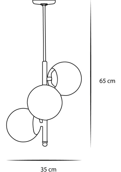 Şık 3'lü Siyah-Krom Metal Gövde Füme Camlı Modern Avize
