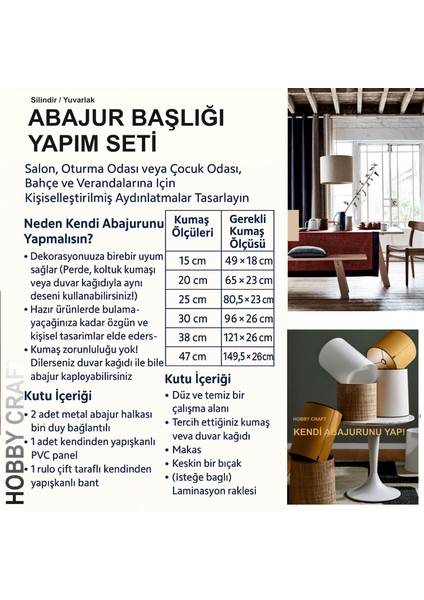 2'li Dıy Abajur & Lambader Başlığı Yapım Seti – 30 cm Abajur Şapka Yapımı | Gold Ayna Efektli Yapışkanlı Sert Pvc + E27 Uyumlu Halka | Kumaş/duvar Kağıdıyla Kişiselleştirilebilir